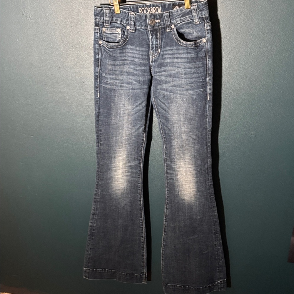 Rock & Roll Cowgirl Women’s  Bell Bottom Jeans Size W26xL36 Hemmed to L32